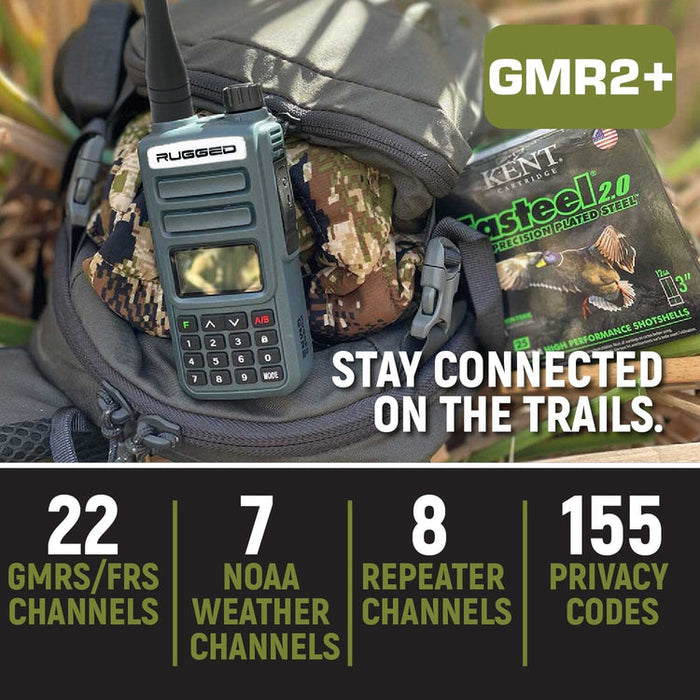 Rugged Radios GMR2 PLUS - GMRS / FRS Two Way Handheld Radio with Hand Mic - Colorado & Canyon Enthusiasts
