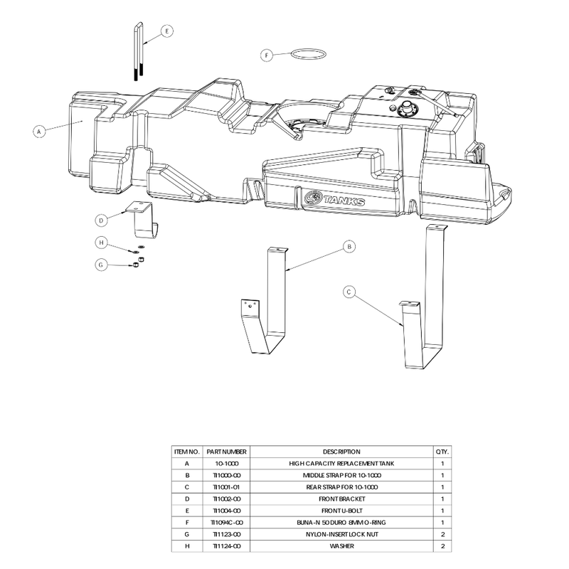 S&B 56 Gallon High-Capacity Fuel Tank | 2011-2016 Ford Powerstroke 6.7L Crew Cab Short Bed