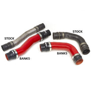 Banks Boost Tube Kit Red Powdercoat 2010-12 Ram 6.7L OEM Replacement Boost Tubes (2)