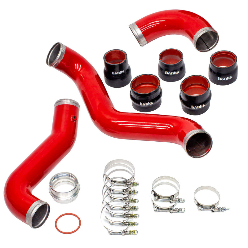 Banks Boost Tube Upgrade Kit Red Powder Coated (Set) for 17-19 Chevy/GMC 2500/3500 6.6L Duramax L5P (2)