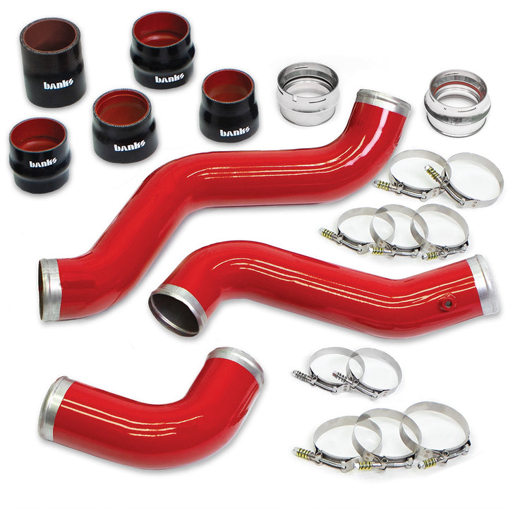 Banks Boost Tube Upgrade Kit Fits 20-26 Chevy/GMC 2500/3500 6.6L Duramax, L5P Red Powdercoat (2)