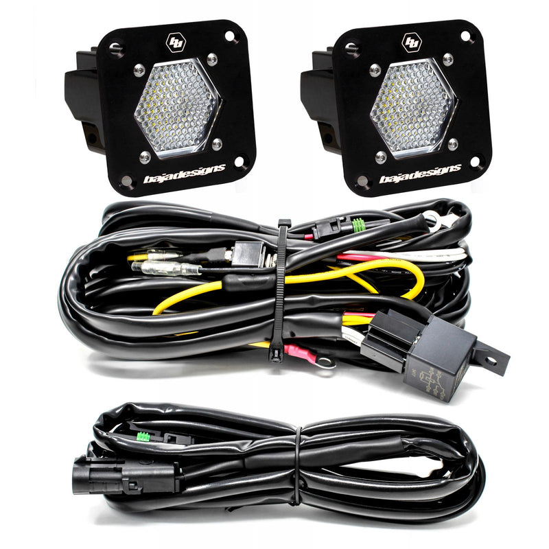 Baja Designs LED Light Pods S1 Pair LED Flush Mount Backup Kit | Universal