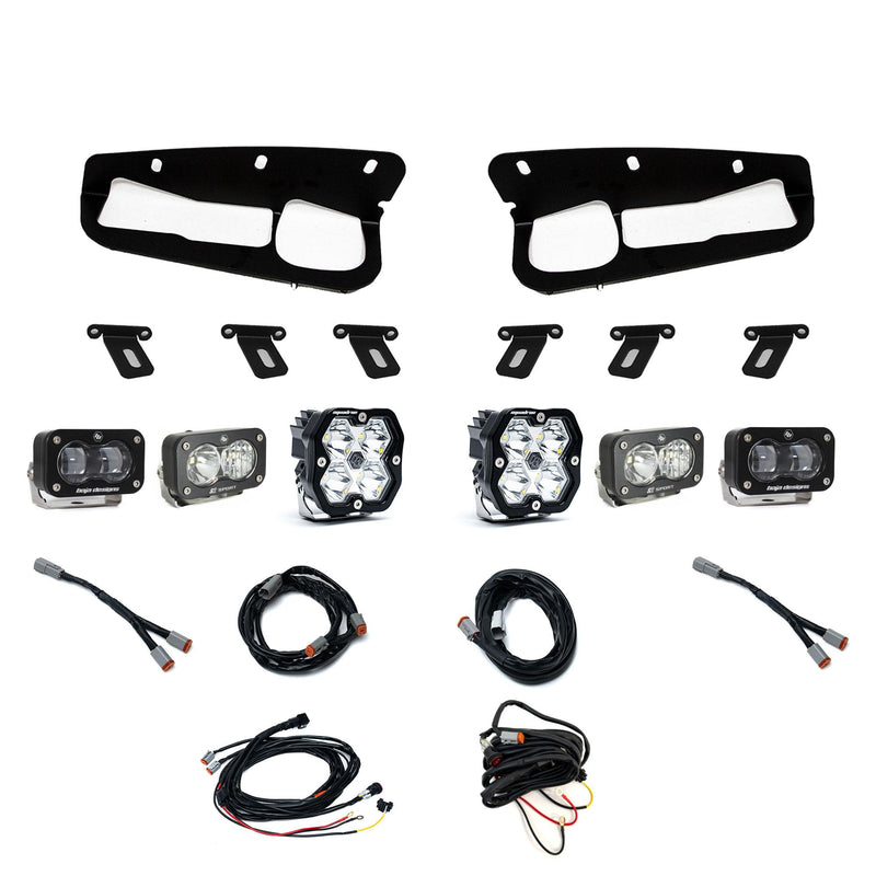 Baja Designs Squadron 2.0 Sport/S2 Sport/S2 SAE Sportman Fog Pocket Light Kit w/ Steel Bumper | 2021+ Ford Bronco