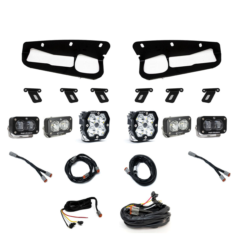 Baja Designs Squadron 2.0 Sport/S2 Sport/S2 SAE Sportman Fog Pocket Light Kit w/ Steel Bumper | 2021+ Ford Bronco