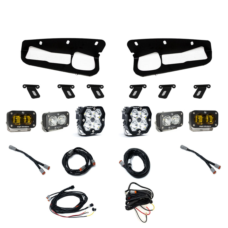 Baja Designs Squadron 2.0 Sport/S2 Sport/S2 SAE Sportman Fog Pocket Light Kit w/ Steel Bumper | 2021+ Ford Bronco
