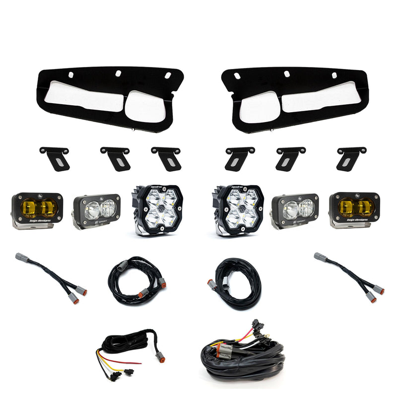 Baja Designs Squadron 2.0 Sport/S2 Sport/S2 SAE Sportman Fog Pocket Light Kit w/ Steel Bumper | 2021+ Ford Bronco