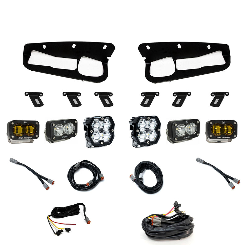 Baja Designs Squadron 2.0 Pro/S2 Pro/S2 SAE Pro Fog Pocket Light Kit w/ Steel Bumper | 2021+ Ford Bronco