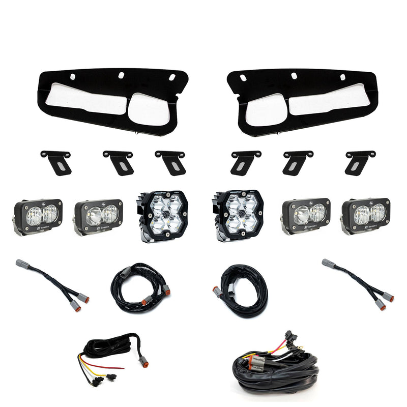 Baja Designs Squadron 2.0 Pro/Dual S2 Sport Fog Pocket Light Kit w/ Steel Bumper | 2021+ Ford Bronco