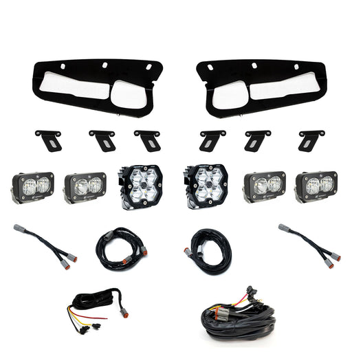 Baja Designs Squadron 2.0 Pro/Dual S2 Sport Fog Pocket Light Kit w/ Steel Bumper | 2021+ Ford Bronco