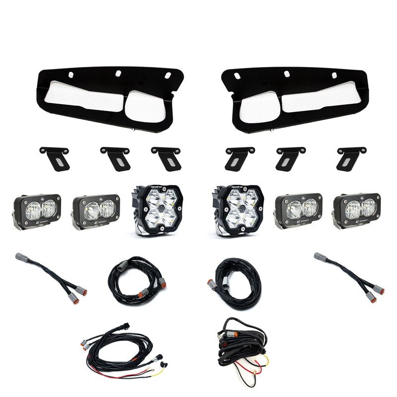 Baja Designs Squadron 2.0 Sport/Dual S2 Sport Sportmen Fog Pocket Light Kit w/ Steel Bumper | 2021+ Ford Bronco