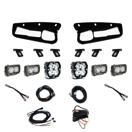 Baja Designs Squadron 2.0 Sport/Dual S2 Sport Sportmen Fog Pocket Light Kit w/ Steel Bumper | 2021+ Ford Bronco