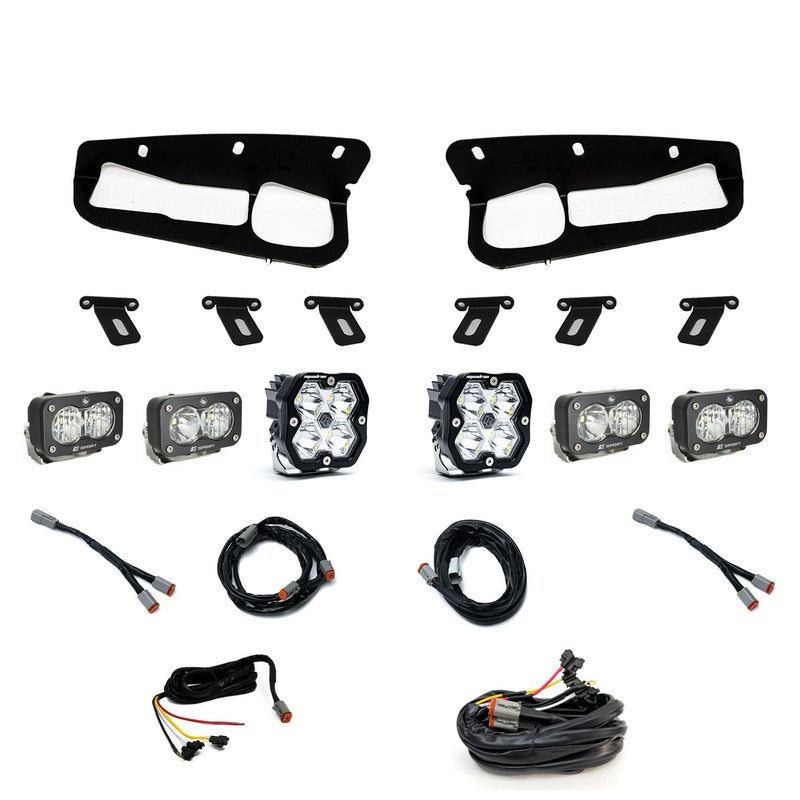 Baja Designs Squadron 2.0 Sport/Dual S2 Sport Sportmen Fog Pocket Light Kit w/ Steel Bumper | 2021+ Ford Bronco