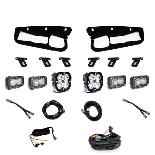 Baja Designs Squadron 2.0 Sport/Dual S2 Sport Sportmen Fog Pocket Light Kit w/ Steel Bumper | 2021+ Ford Bronco