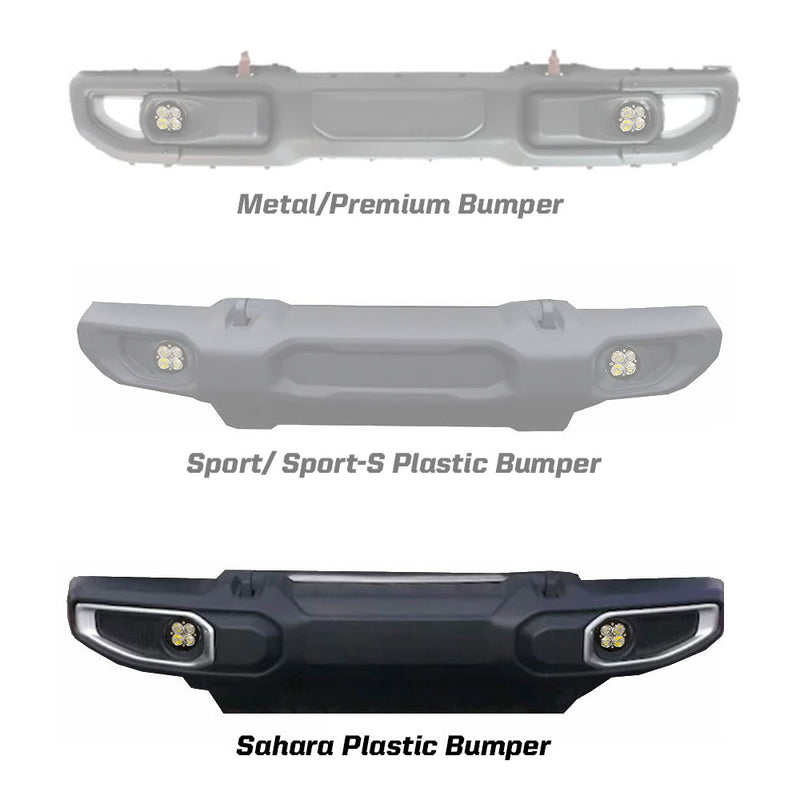 Baja Designs Fog Pocket Kit For Sahara Squadron SAE Fog Pocket Kit | 2018+ Jeep Wrangler | 2020-2025 Jeep Gladiator