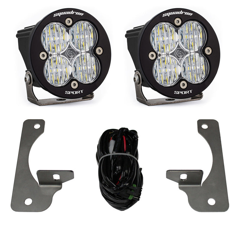 Baja Designs Squadron-R Sport Fog Pocket Light Kit Premium Bumper | 2007-2009 Jeep Wrangler