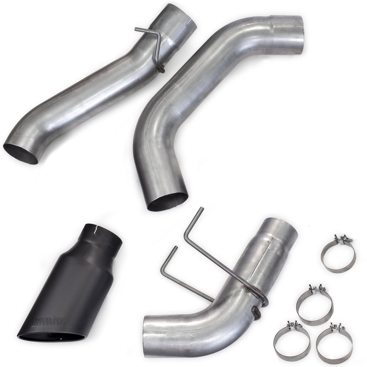 Banks Monster Exhaust System for 19-24 Ram 2500/3500 6.7L Cummins Crew Cab Short Bed (SRW) Cerakote Black Tip (2)