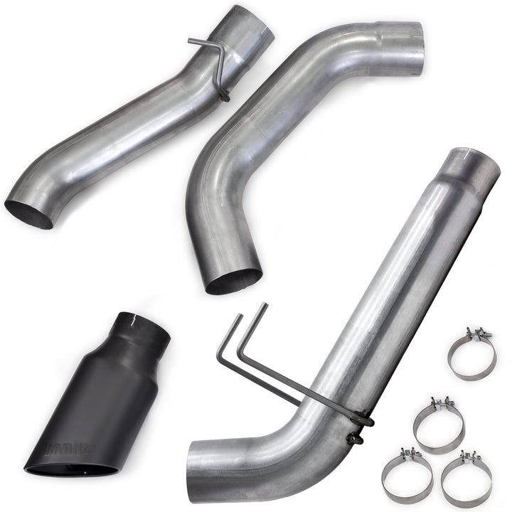 Banks Monster Exhaust System for 19-24 Ram 2500/3500 6.7L Cummins Mega Cab Short Bed (SRW) Cerakote Black Tip (2)