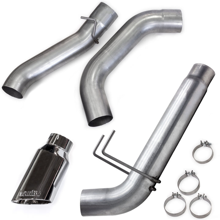 Banks Monster Exhaust System for 19-24 RAM 2500/3500 6.7L Cummins Mega Cab Short Bed (SRW) Chrome-Plated Stainless Tip (2)