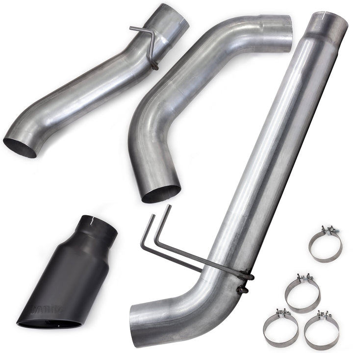 Banks Monster Exhaust System for 19-24 Ram 2500/3500 6.7L Cummins Crew Cab Long Bed (SRW) Cerakote Black Tip (2)