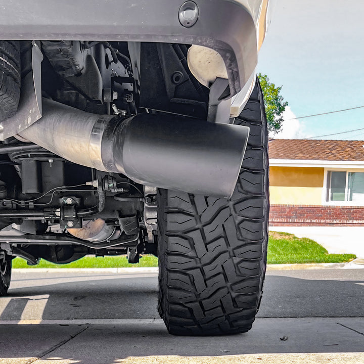Banks Monster Exhaust System for 19-24 Ram 2500/3500 6.7L Cummins Crew Cab Long Bed (SRW) Cerakote Black Tip (3)