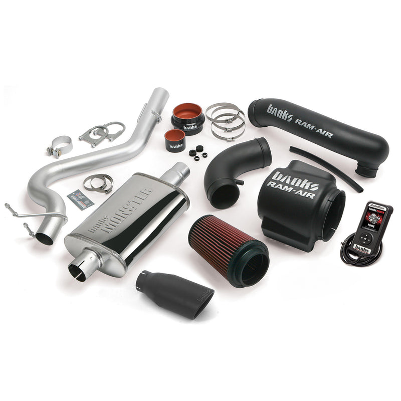 Banks Stinger Bundle Power System W/Single Exit Exhaust Black Tip 00-03 Jeep 4.0L Wrangler TJ