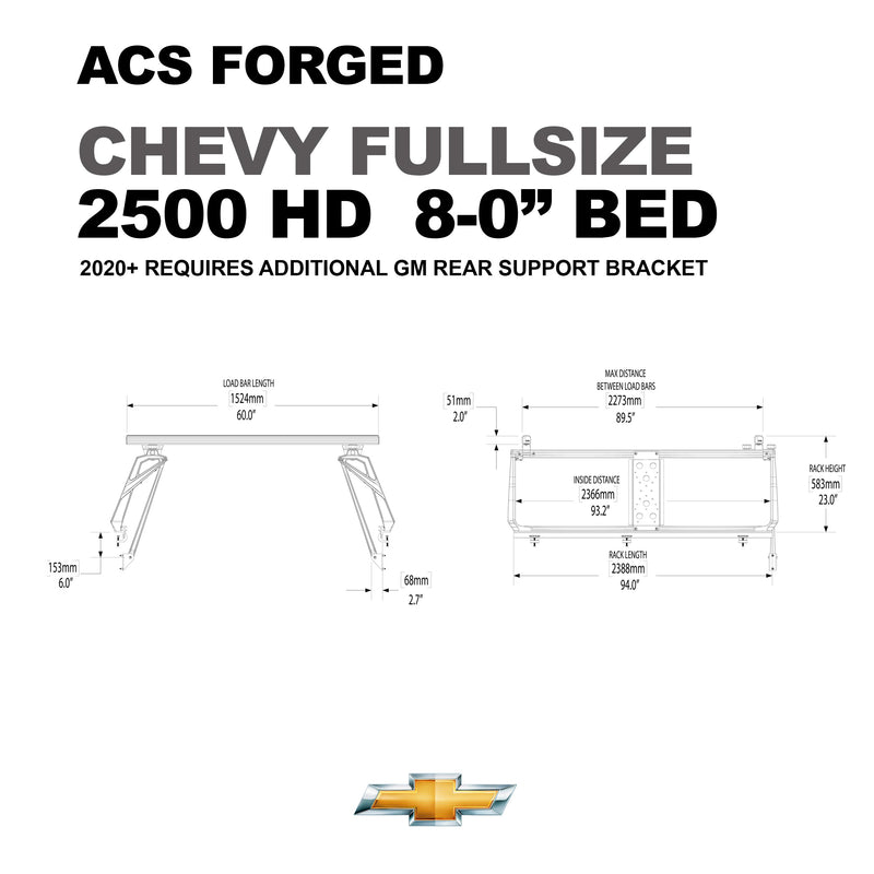 Leitner ACS FORGED Bed Rack for CHEVY TRUCKS
