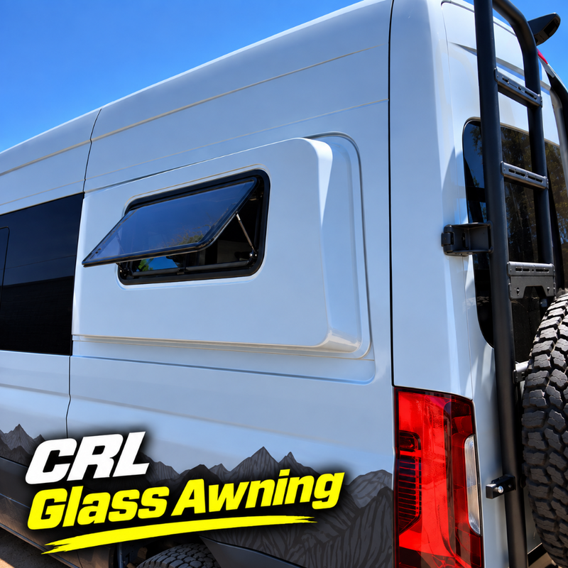 S&B CRL Glass Awning Window w/ Clamp Ring (Driver Side) | Sprinter Van Wideout