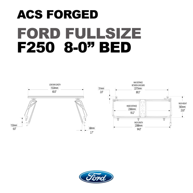 Leitner ACS FORGED Bed Rack for FORD TRUCKS