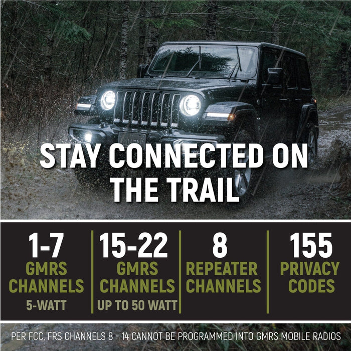 Rugged GMR25 Waterproof GMRS Mobile Radio - Colorado & Canyon Enthusiasts