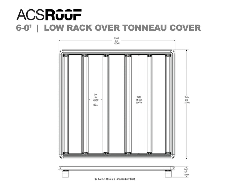 Leitner ACS ROOF | Over Truck Bed Low Platform Rack for TONNEAU Covers