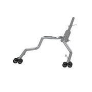 MBRP Armor Pro 3 Inch Cat Back Exhaust 2.5 Inch Dual Split Rear Exit with Quad 4 Inch OD Carbon Fiber Tips | 2019+ Silverado/Sierra 1500 (S50043CF)