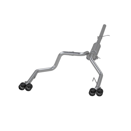 MBRP Armor Pro 3 Inch Cat Back Exhaust 2.5 Inch Dual Split Rear Exit with Quad 4 Inch OD Carbon Fiber Tips | 2019+ Silverado/Sierra 1500 (S50043CF)