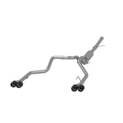 MBRP Armor Pro 3 Inch Cat Back Exhaust 2.5 Inch Dual Split Rear Exit with Quad 4 Inch OD Carbon Fiber Tips | 2019+ Silverado/Sierra 1500 (S50053CF)
