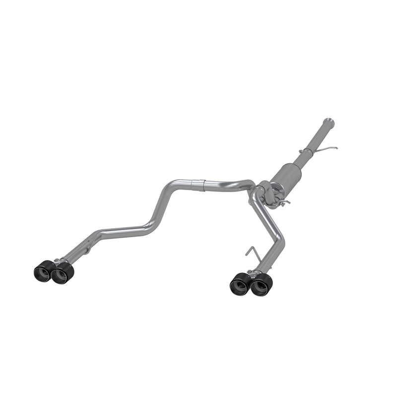 MBRP Armor Pro 3 Inch Cat Back Exhaust 2.5 Inch Dual Split Rear Exit with Quad 4 Inch OD Carbon Fiber Tips | 2019+ Silverado/Sierra 1500 (S50053CF)