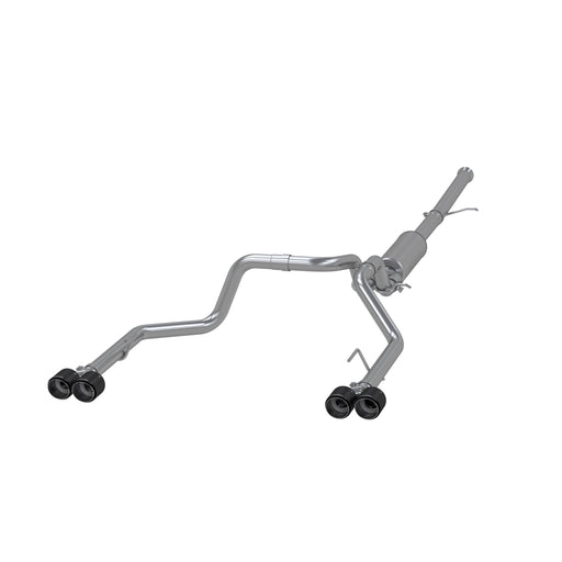 MBRP Armor Pro 3 Inch Cat Back Exhaust 2.5 Inch Dual Split Rear Exit with Quad 4 Inch OD Carbon Fiber Tips | 2019+ Silverado/Sierra 1500 (S50053CF)