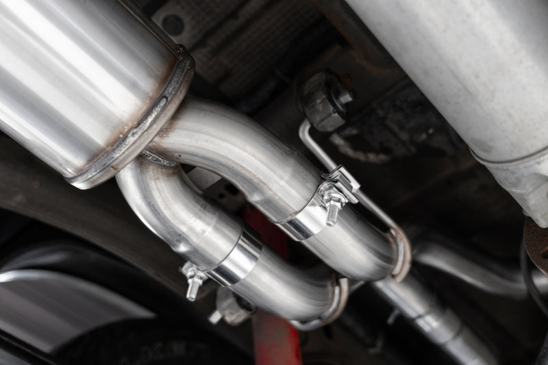 MBRP Armor Pro 3 Inch Cat Back Exhaust 2.5 Inch Dual Split Rear Exit with Quad 4 Inch OD Carbon Fiber Tips | 2019+ Silverado/Sierra 1500 (S50053CF)