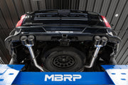 MBRP Armor Pro 3 Inch Cat Back Exhaust 2.5 Inch Dual Split Rear Exit with Quad 4 Inch OD Carbon Fiber Tips | 2019+ Silverado/Sierra 1500 (S50053CF)