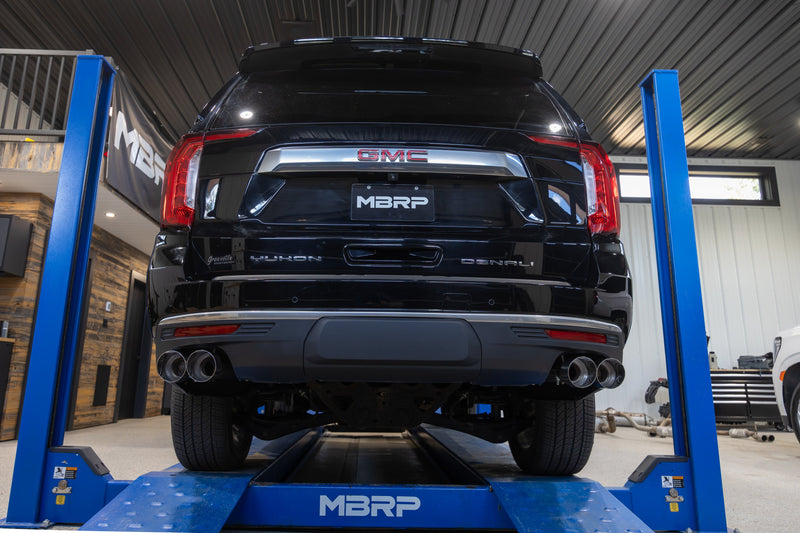 MBRP Armor Pro 3 Inch Cat Back Exhaust Dual Split Rear Exit T304 Stainless with Quad Carbon Fiber Tips | 2021+ Chevrolet/GMC Tahoe/Yukon
