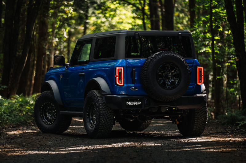 MBRP Armor Pro 3 Inch Cat Back Exhaust Single High Clearance Rear Exit Touring T304 Stainless | 2021+ Ford Bronco 2.3L/2.7L