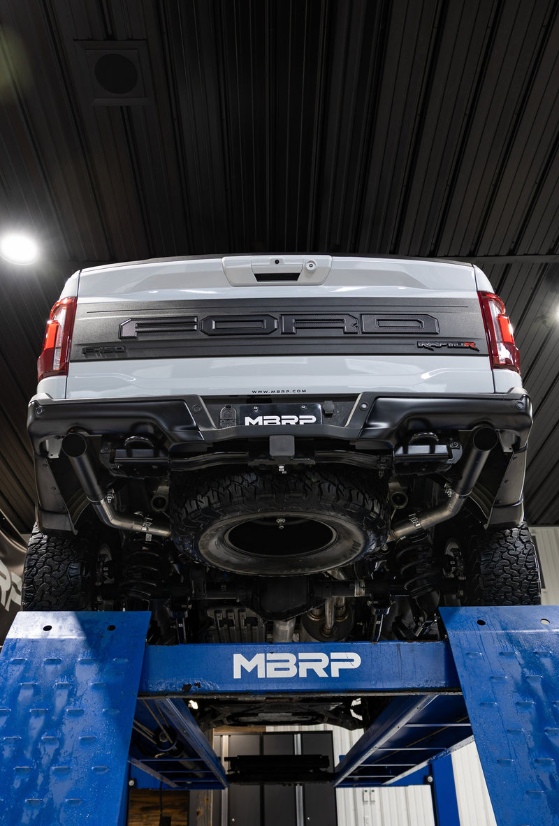 MBRP Armor BLK 3 Inch Axle Back Exhaust Dual Split Rear Turn Down | 2022+ Ford F-150 Raptor 3.5L and Raptor R 5.2L