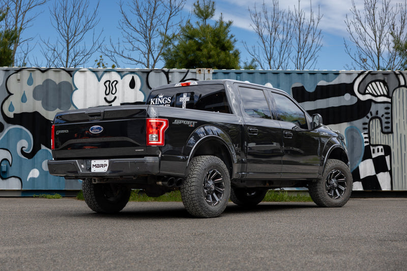 MBRP Armor BLK 3 Inch Cat Back Exhaust Passenger Side Exit with Black Tips | 2015-2020 Ford F-150 2.7L/3.5L/5.0L