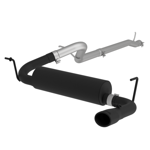 MBRP Armor BLK Cat Back Exhaust Single Rear Exit Black Coated | 2012-2018 Jeep Wrangler/Rubicon JK 3.6L 2/4 Door