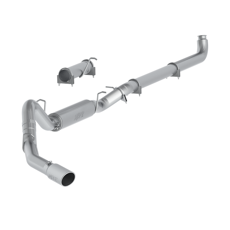 MBRP Armor Lite 4 Inch Exhaust Pipe Single Side Exit Aluminized | 2001-2007 Chevrolet/GMC Silverado/Sierra 2500/3500 Duramax Extended/Crew Cab