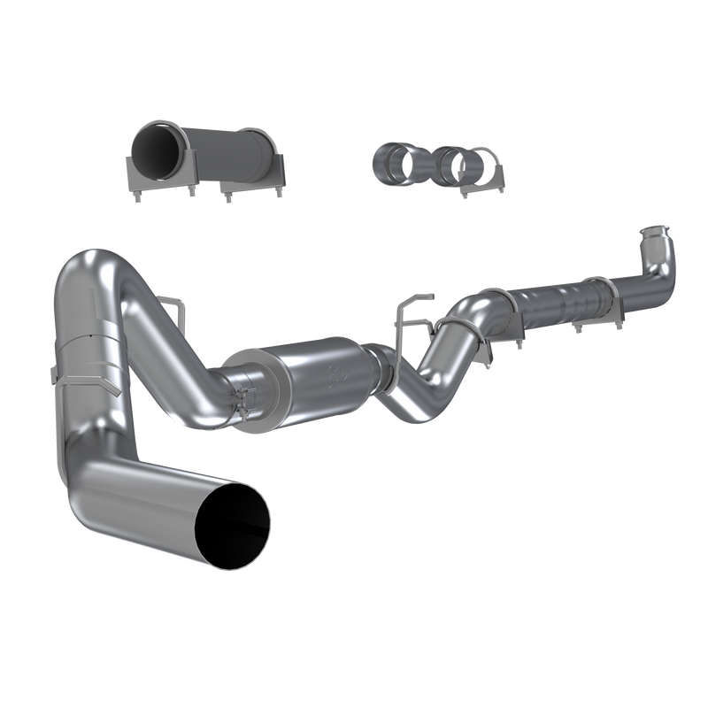 MBRP Armor Lite 4 Inch Exhaust Pipe Single Side No Muffler Aluminized | 2001-2007 Chevrolet/GMC Silverado/Sierra 2500/3500 Duramax Classic Extended/Crew Cab (S6004P)