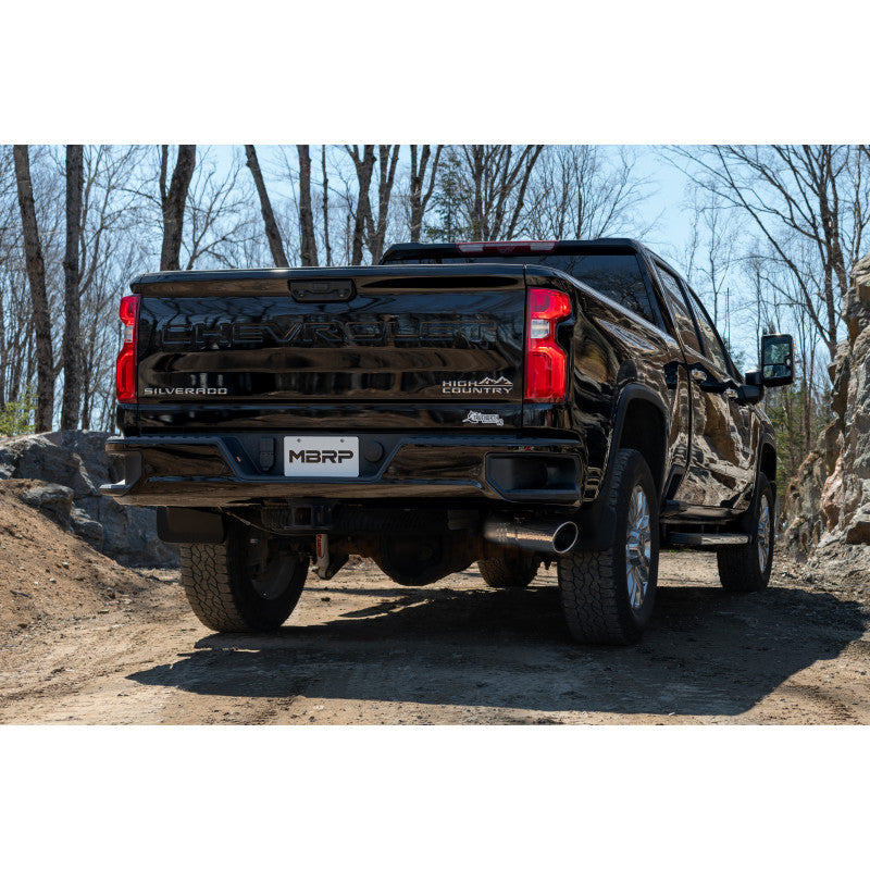 MBRP Armor Pro 4 Inch Filter Back Exhaust Single Side Exit T304 Stainless | 2020-2025 Chevrolet/GMC Silverado/Sierra 2500/3500