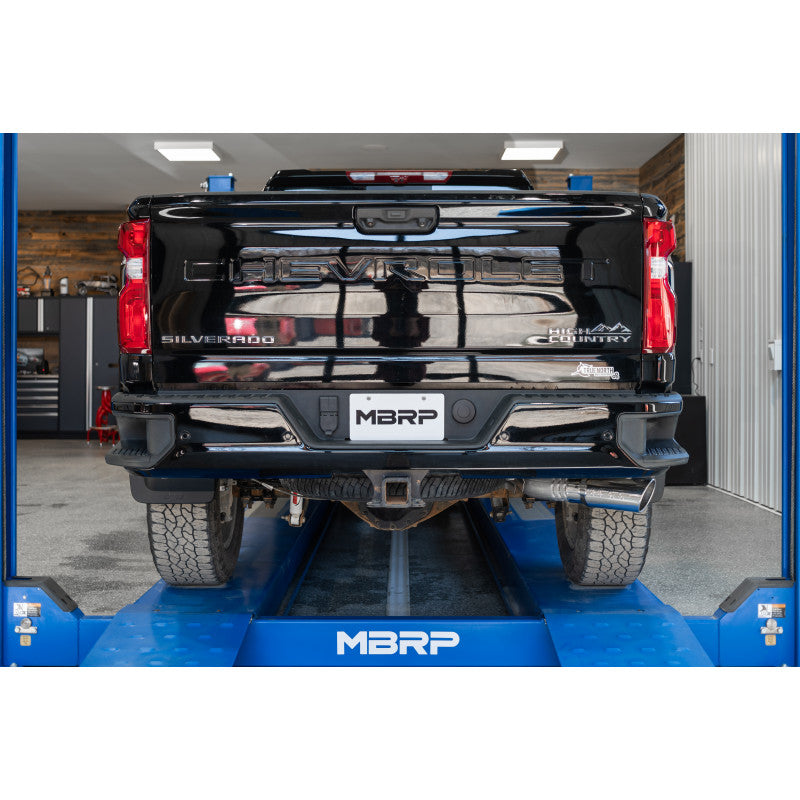 MBRP Armor Lite 4 Inch Filter Back Exhaust Single Side Exit Aluminized | 2020-2025 Chevrolet/GMC Silverado/Sierra 2500/3500