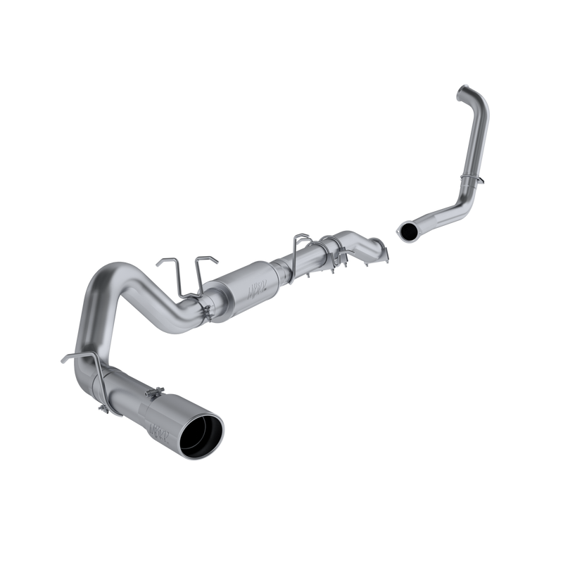 MBRP Armor Lite 4 Inch Turbo Back Exhaust Single Side Stock Cat Exit Aluminized | 2003-2007 Ford F-250/F-350 6.0L Extended/Crew Cab