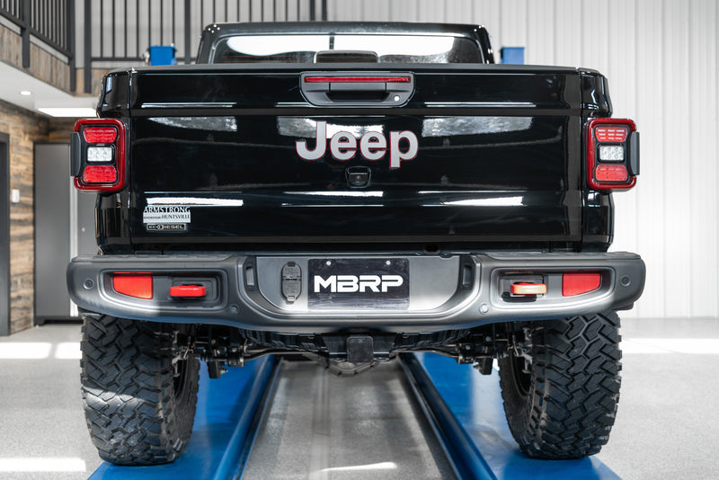 MBRP Armor Plus 3 Inch Filter Back Exhaust Rear Turn Down T409 Stainless | 2021-2023 Jeep Gladiator
