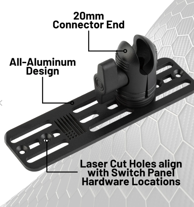 Bulletpoint Auxbeam AS Series 4 Gang Switch Panel Mount with 20mm Connector Nubby Edition