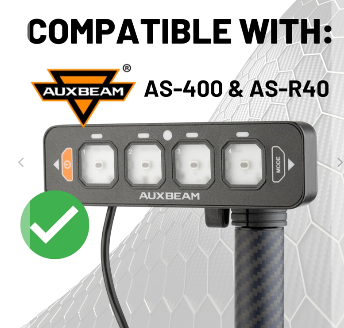 Bulletpoint Auxbeam AS Series 4 Gang Switch Panel Mount with 20mm Connector Nubby Edition